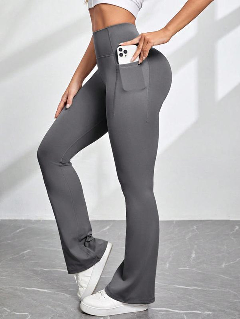 Womens Flare Yoga Pants Bootcut Leggings High Waisted Flares Bottom Workouts Pants with Pockets