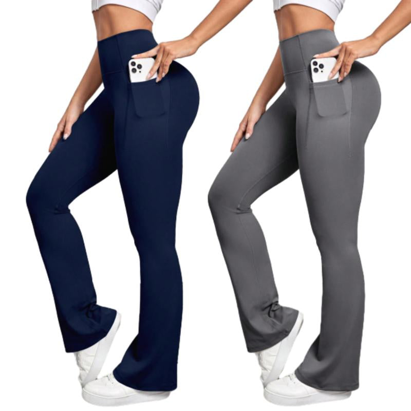 Womens Flare Yoga Pants Bootcut Leggings High Waisted Flares Bottom Workouts Pants with Pockets