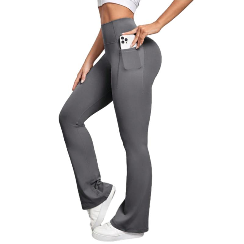 Womens Flare Yoga Pants Bootcut Leggings High Waisted Flares Bottom Workouts Pants with Pockets